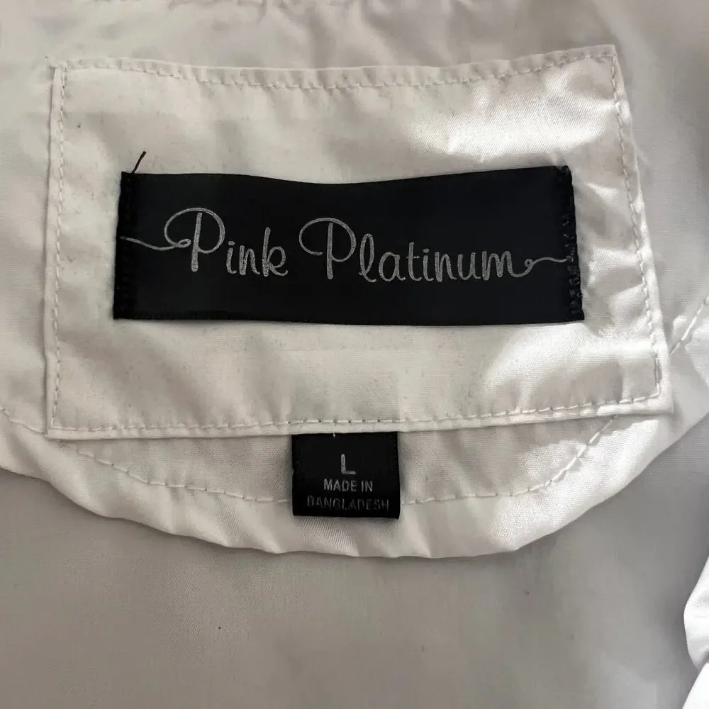 Pink Platinum Girls Racing Jacket Shorts Set Size L Checkered